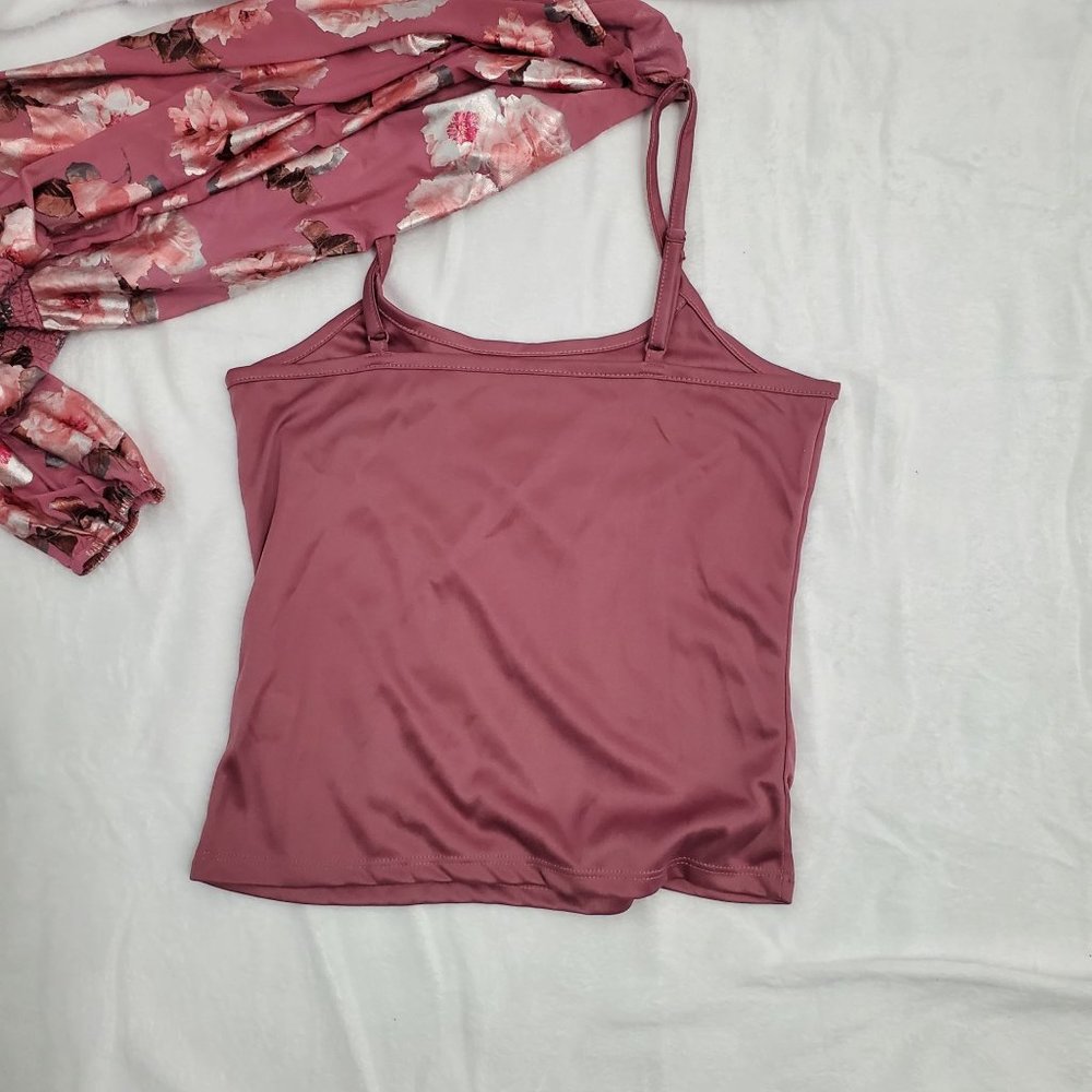 Crave Fame By Almost Famous Women's Earthy Rose Combo Blouse Set Size Medium NWT - Picture 7 of 12